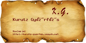 Kurutz Gyárfás névjegykártya